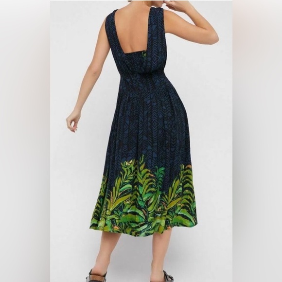 Free people Hot Hoose dress Tropical Green and Blue Sleeveless size 4 - Picture 8 of 15